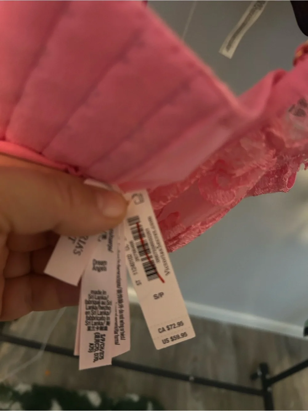 Victoria's Secret Pink Lace Bustier Crop Top